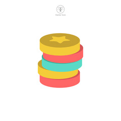 game coins Icon symbol vector illustration isolated on white background