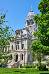 Fototapeta premium Historic Kosciusko County Courthouse with Classical Architecture, Eye-Level View