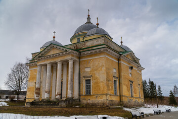March 22, 2024. Russia. Tver region. The Cathedral of Boris and Gleb in the city of Staritsa.