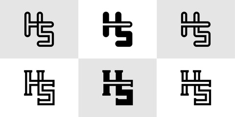 Letters HS Monogram Logo Set, suitable for business with HS or SH initials