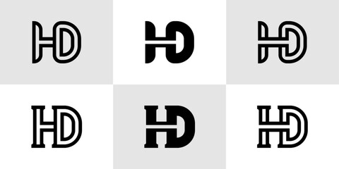 Letters HD Monogram Logo Set, suitable for business with HD or DH initials