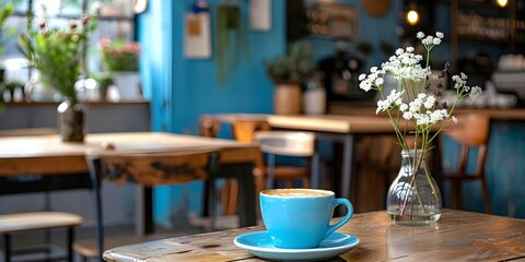 Cozy coffee shop in vintage building with inviting atmosphere and fresh coffee. Concept Vintage Decor, Cozy Ambiance, Fresh Coffee, Inviting Atmosphere, Coffee Shop Design