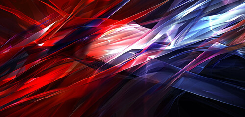 Patriotic colors blending digitally in a modern, wide banner design.