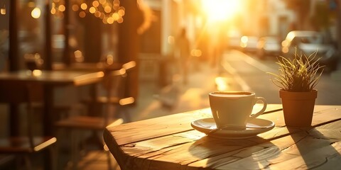 Cozy coffee shop in vintage building with inviting charm and aromatic coffee. Concept Coffee Culture, Vintage Ambiance, Cozy Setting, Aromatic Coffees, Inviting Charm