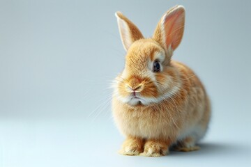 A rabbit in front of white background, high quality, high resolution