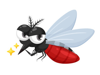 針を拭うかっこいい蚊のイラスト