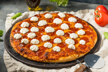Hot Honey Pepperoni Pizza with Ricotta