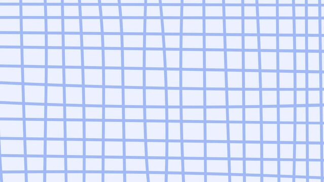 Hand drawn checkered paper illustration 4K stop motion video. Loop animation background, texture with grid. Notebook page, memo, diary sheet animated backdrop design