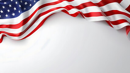 US flag isolated on white background