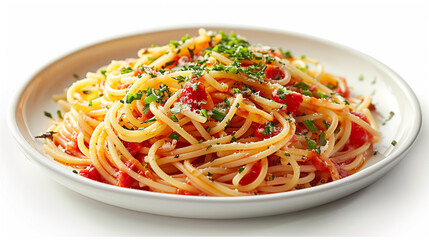 Classic Italian pasta dish, simply dressed with high-quality olive oil, a sprinkle of sea salt, and a mix of Italian herbs, basil, parmesan