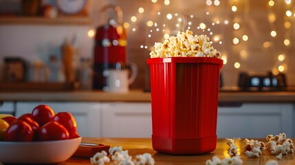 Compact Electric Popcorn Maker Ideal for Cozy Home Theaters and Movie Nights