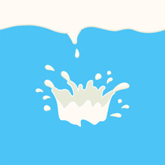 Obraz premium Milk splash and a seamless wave of flowing milk vector illustration