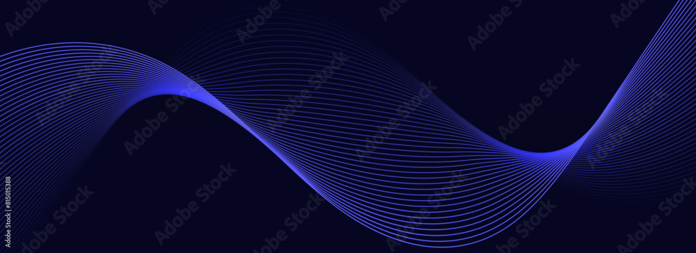 Wall mural novo glowing abstract vector wavy line., different color in dark background for ai and all digital c