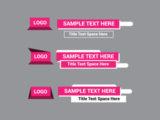 Vector Lower Third for Television News Bar Design Template, Lower Third News and Video Bars Set