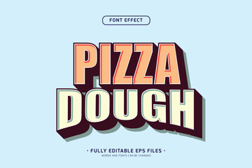3d simple minimalist font style with pizza dough text editable text effect