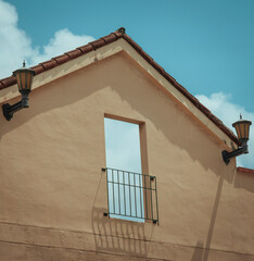 old house with windows views sky 