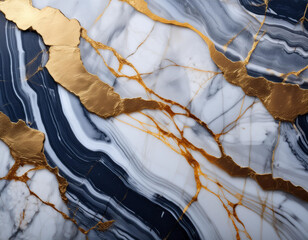 Luxurious Marble Stone Texture with Gold Veins