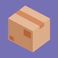 Cardboard Box Vector Illustration. Cardboard Box Package Vector. Carton delivery packaging