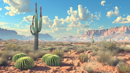 Arizona desert landscape background. ai generative hyper realistic 