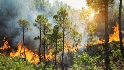 burning forest, problem of forest fires