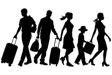 Obraz premium travel silhouette clip art and white background.