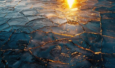Cracked ice surface background