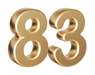 Golden glitter number 83