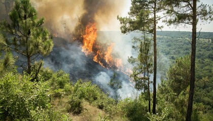 burning forest, problem of forest fires