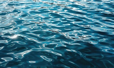 Fototapeta premium Pond water surface with small waves and ripples closeup