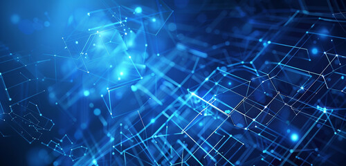 Obraz premium Technological abstract pattern in a crisp shade of blue.