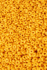 Corn-flakes background and texture. Top view.