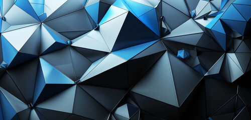 Obraz premium Geometric tech background in shades of sky blue and charcoal grey.