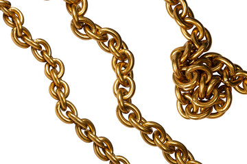 Obraz premium Golden chain isolated on white background.