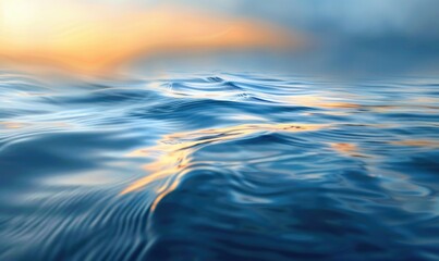 Obraz premium Closeup view on sea water surface with small waves and sun light on it