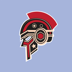 Gladiators Vector Logo Illustration. It's a Roman soldier or spartan, or gladiator helmet logo, this logo try to symbolize a strength, power, and concept of heroic.
