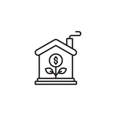 Eco House icon design with white background stock illustration
