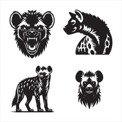 hyena silhouette vector icon graphic logo ai generated design