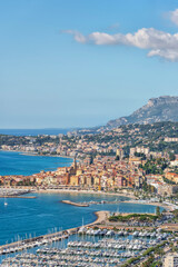 The city of Menton on the French Riviera