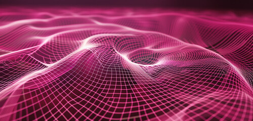 Fototapeta premium Captivating magenta fractal grid swirling mesmerizingly, ideal for dynamic designs.