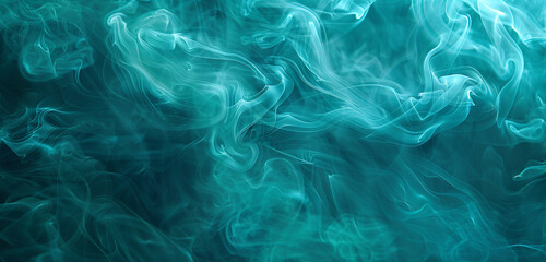Fototapeta premium Fluid turquoise smoke waves, evoking aquatic grace and motion in designs.