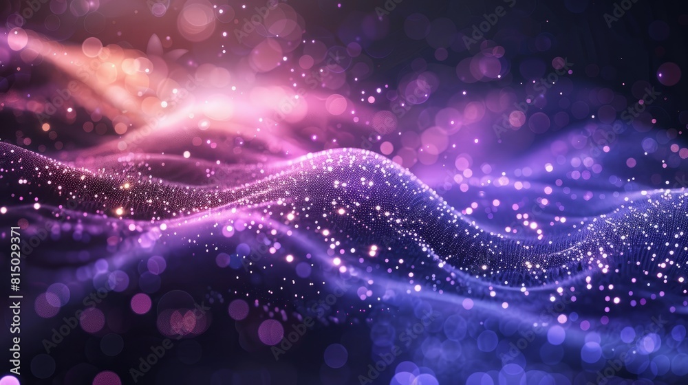 Poster glowing particles in an abstract musical digital network background 3d rendering copy space image pl