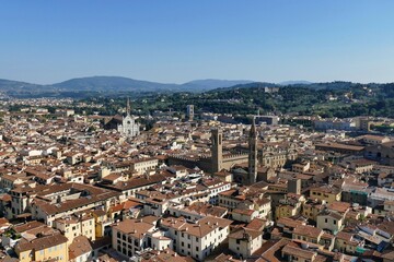 Naklejka premium Vue panoramique sur la ville de Florence depuis le campanile de la cathédrale
