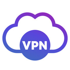 VPN service icon with a cloud