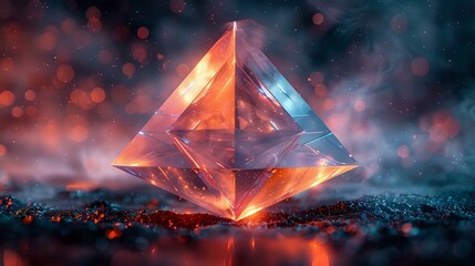 Holographic Geometry: 3D Prism Artwork in Space