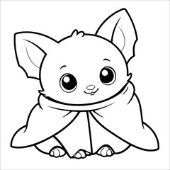 Vector illustration of cute Wombat coloring page for kids