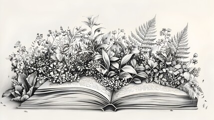 Enchanting Book of Botanical Wonders Flourishing Nature in Literary Form