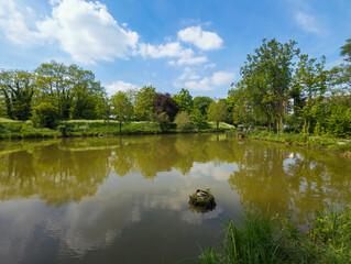 Rivery pond in Amiens city