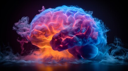 A symphony of colors and shapes unfolding within the confines of a human brain, each note a testament to the boundless creativity of the mind