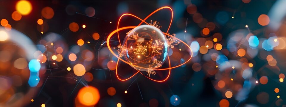 3D Representation of a Technetium Atom Showcasing its Electron and Applications in Medical Imaging