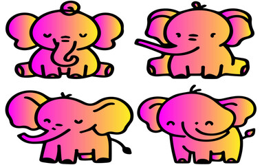 baby elephant vector, cute baby elephant